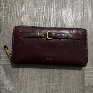 Ralph Lauren Women's Burgundy Leather Wallet